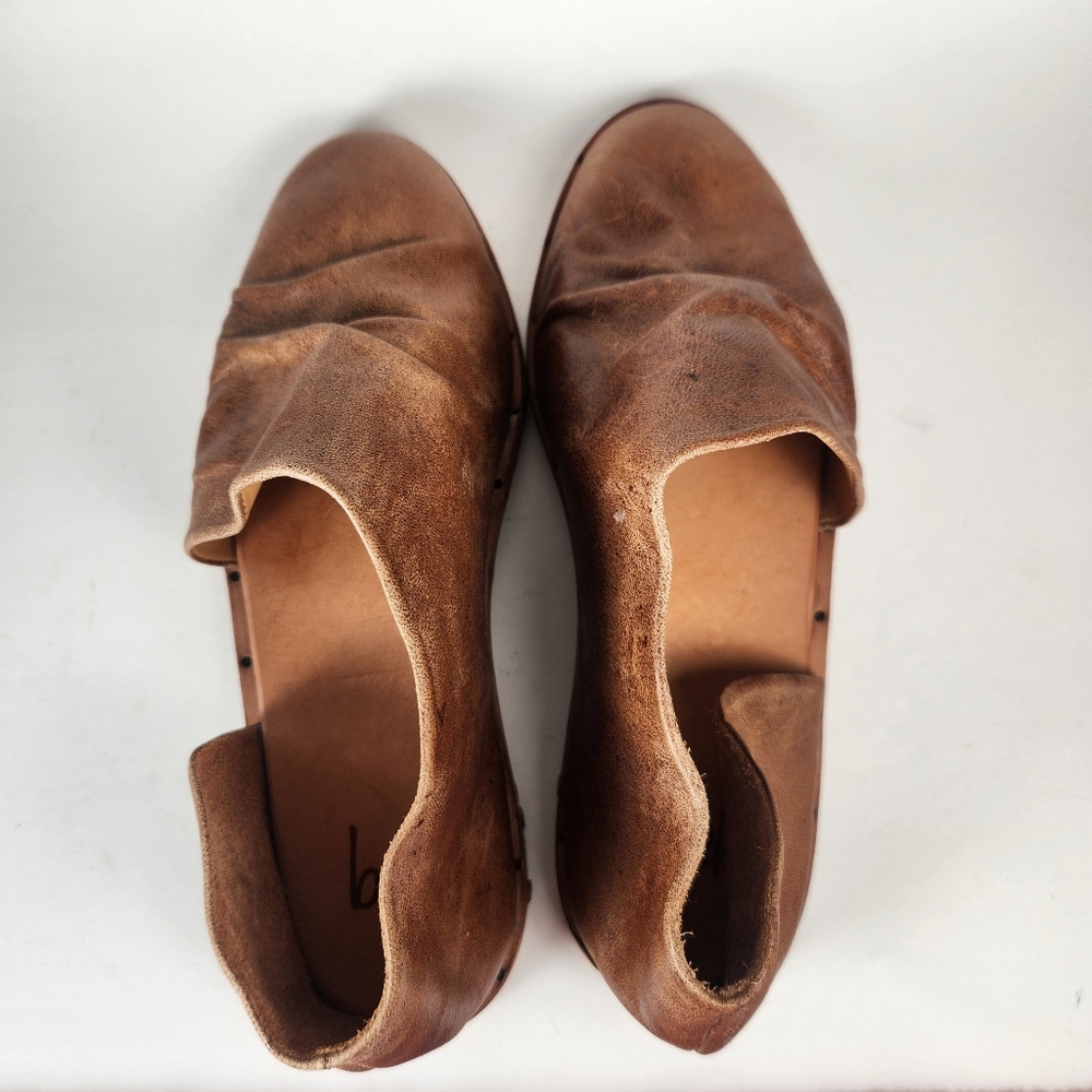 BEEK Womens Egret Shoe Size 7 Saddle Tan Leather Slip On Flat Boho Sandal - Picture 4 of 10